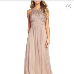 Eliza J maxi dress in champagne